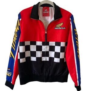 Forever 21 x Honda 500 Racing Jacket Windbreaker Red Black White Size Small